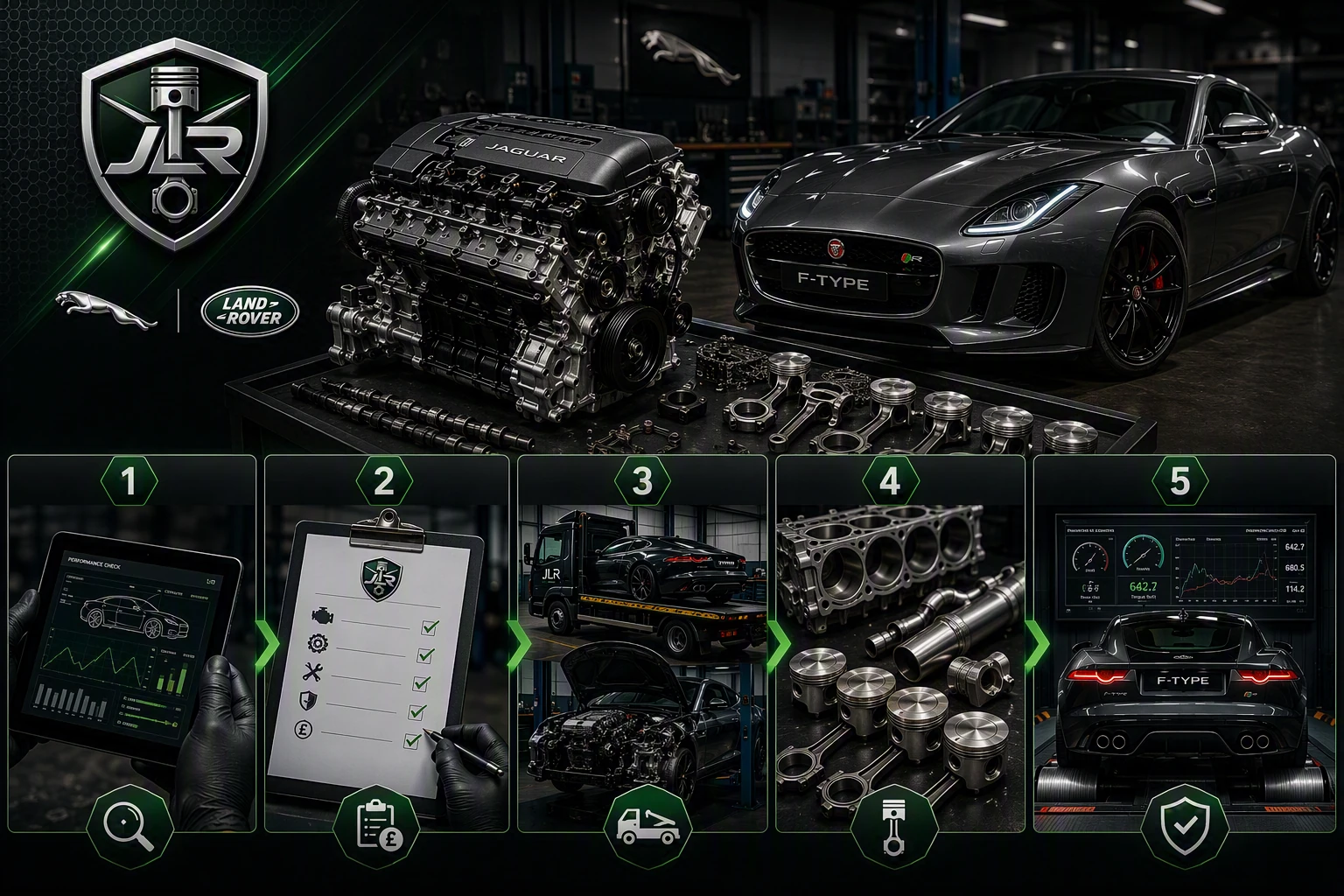 How the Jaguar F-TYPE engine rebuild process works