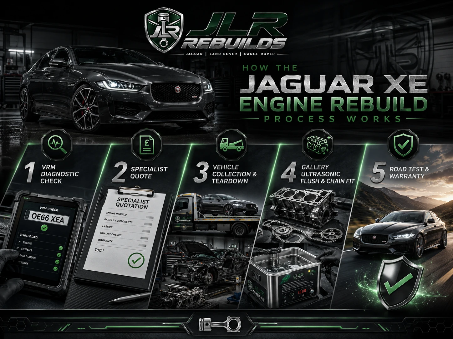 How the Jaguar XE engine rebuild process works