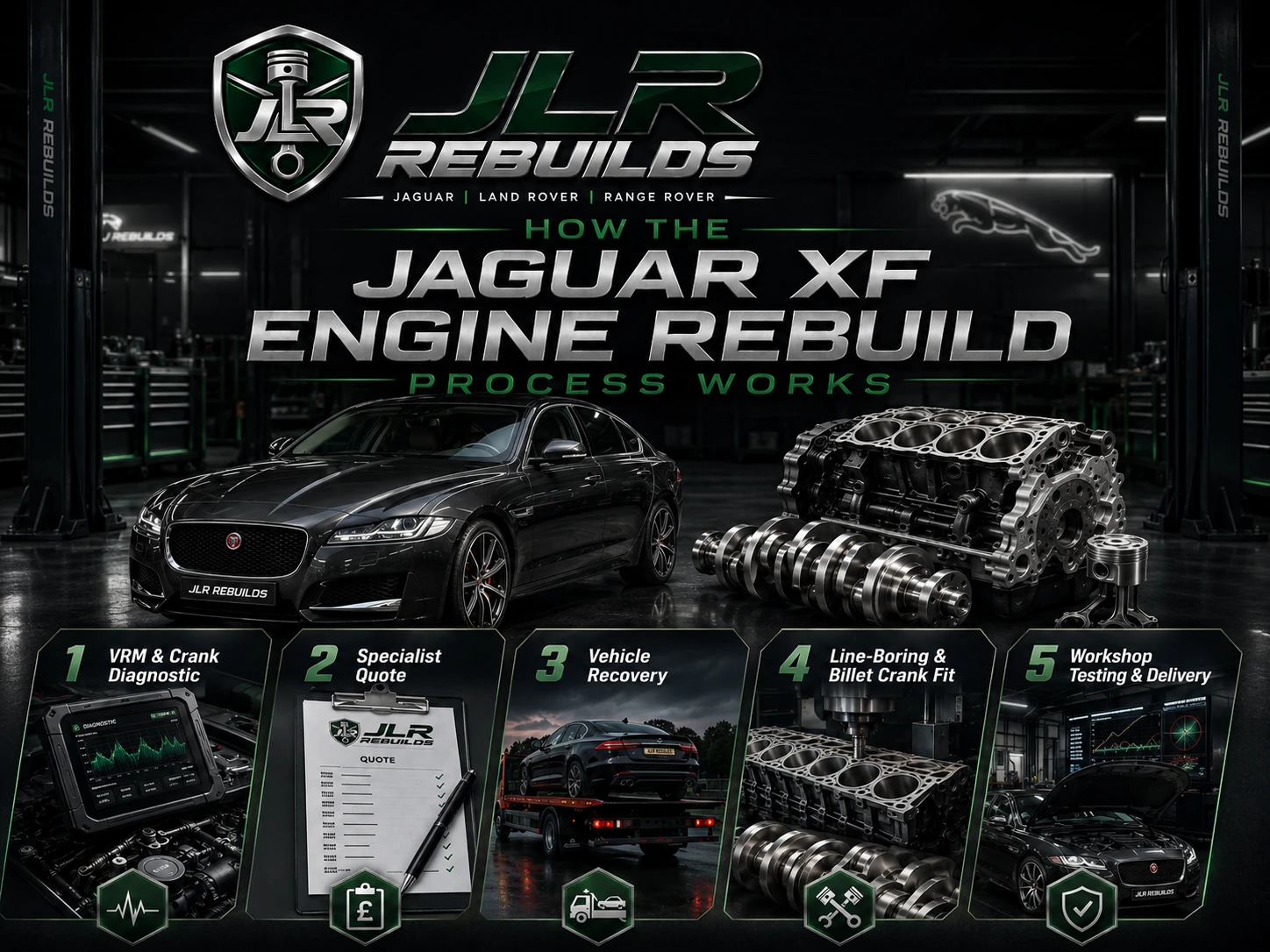 How the Jaguar XF engine rebuild process works