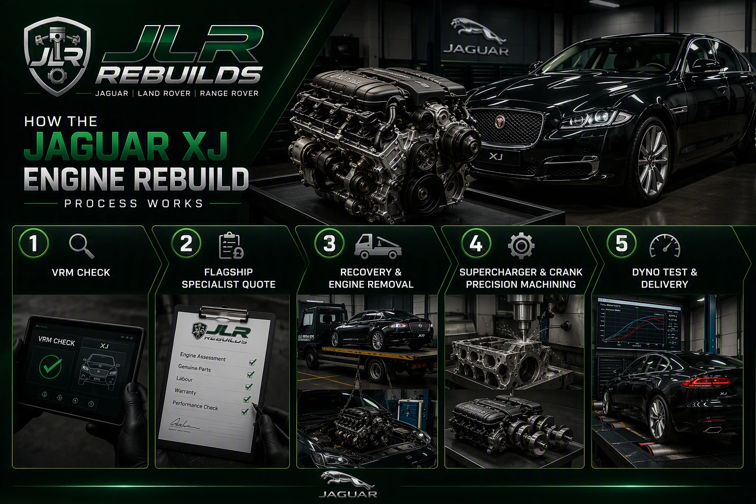 How the Jaguar XJ engine rebuild process works