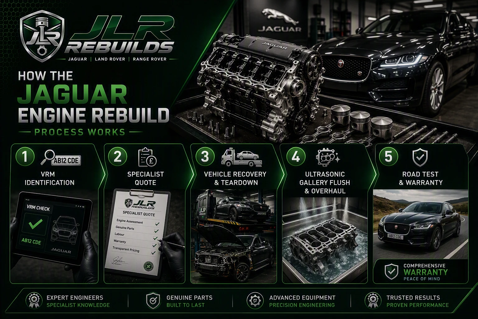 How the Jaguar engine rebuild process works